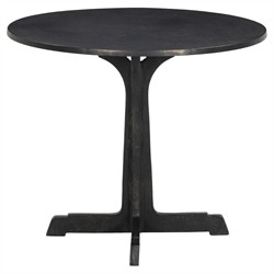 Malloy Updated Traditional Bronze Aluminum Round Outdoor Dining Table - 36"