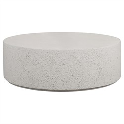 Lucienne Modern Classic White Concrete Round Outdoor Coffee Table