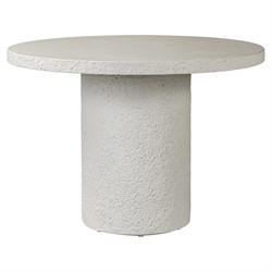Lucienne Modern Classic White Concrete Round Outdoor Dining Table - 42"