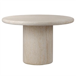 Regine Modern Classic Beige Concrete Round Outdoor Dining Table - 48"
