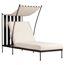 Gretchen French Country Bombay Flax Adjustable Outdoor Chaise Lounge|