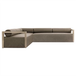 Laskin Modern Classic Brown Teak Corner Outdoor Sectional - 124"