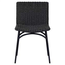 Worley Modern Classic Vintage Coal Woven Outdoor Dining Chair