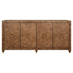Worlds Away Mulligan Modern Classic Dark Brown Burl Buffet