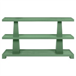 Worlds Away Lowen Modern Classic Green Textured Linen Console