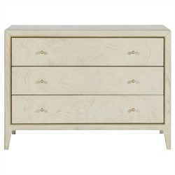 Marivelle Modern Classic Beige Ash Burl Wood Chest