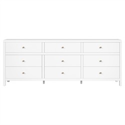 Shay Modern Classic White Acacia Wood Dresser