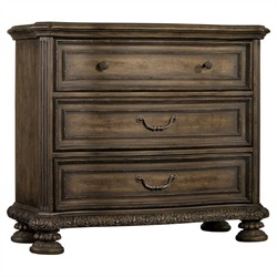 Riley French Country Distressed Brown Wood Bachelor Chest Dresser