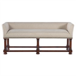 Harry Updated Traditional Beige Performance Cherry Wood Bench