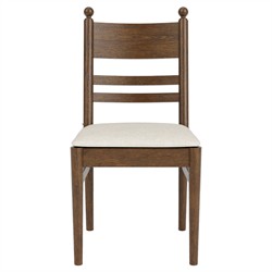 Callum Updated Traditional Cream Performance Brown Wood Chair