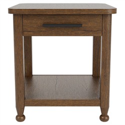 Callum Updated Traditional Brown Wood Square Side Table