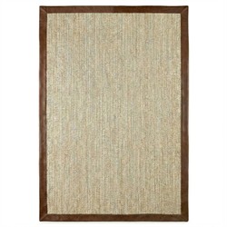 Fibreworks Arlo Coastal Nutmeg Leather Border White Bethel Braided