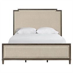 Shara Modern Classic Brown Oak Bed - Queen