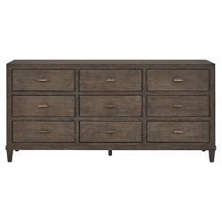Shara Modern Classic Brown Oak Triple Dresser