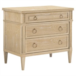 Century Maison French Country Blonde Cerused Oak Wide Nightstand
