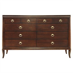 Century Tribeca Modern Classic Brown Maple Wood Double Dresser