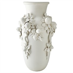 Lucette French Country White Floral Floor Vase