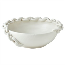 Taha French Country White Ceramic Chain Decorative Bowl