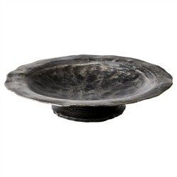 Argin Updated Traditional Black Iron Footed Decorative Bowl