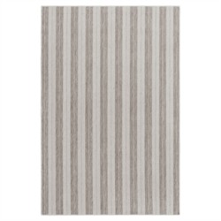 Elorde Coastal Beach Light Brown Wool Striped Patterned Rug - 5'x8'