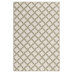 Marithel Updated Traditional Green Wool Floral Patterned Rug - 5'x8'