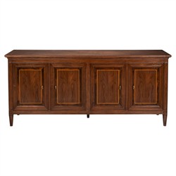 Melrose French Country White Marble Mink Wood Sideboard Standard