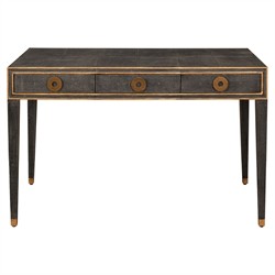 Levi Modern Classic Antique Grey Shagreen Leather Desk