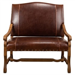 Jackson Updated Traditional Brown Leather Settee