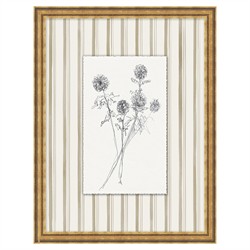 Islaine French Country Black Floral Antique Gold Frame Illustration 3 - 24x19|