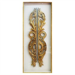 Selara French Country Aged Gold Leaf Scroll Mixed Media - 40x16