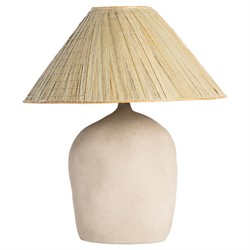 Cobb Coastal Beach Natural Palm Fiber Shade Sand Ceramic Table Lamp