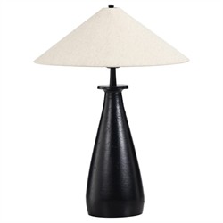 Iris Updated Traditional Matte Black Aluminum Table Lamp