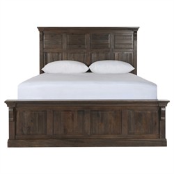 Melany French Country Cocoa Brown Mango Wooden Bed - King
