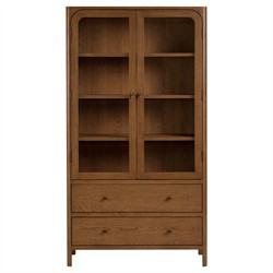 Abdiel Modern Classic Brown Wood Display Cabinet