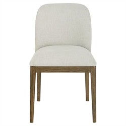 Clia Modern Classic Cream Performance Brown Oak Dining Chair 