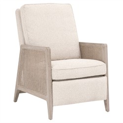 Elias Coastal Beach Cream Performance Woven Cane Recliner Arm Chair