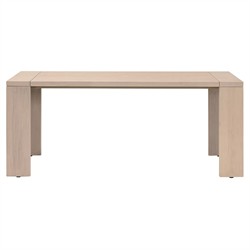 Samuel Coastal Beach Washed Teak Outdoor Rectangular Outdoor Dining Table -72"