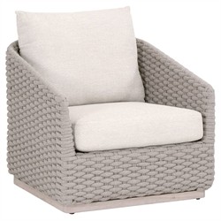 Safia Coastal Beach Cream Performance Washed Teak Outdoor Arm Chair