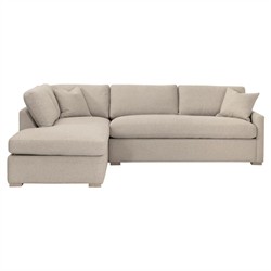 Davis Modern Beige Performance Grey Oak Sleeper Sectional - Left Chaise - 112"