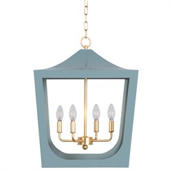 Worlds Away Wimble Modern Classic Light Blue Metal Pagoda Lantern