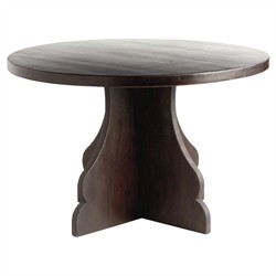 Gonzalo Updated Traditional Black Mango Wood Round Dining Table - 48"