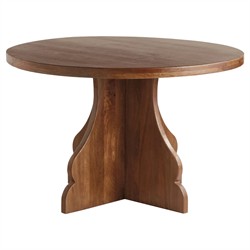 Gonzalo Updated Traditional Brown Mango Wood Round Dining Table - 48"