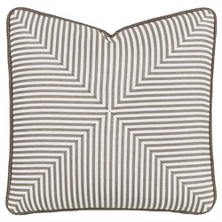 Alona Coastal Beach Beige Striped Performance Indoor Outdoor Throw Pillow - 20x20
