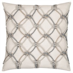 Keaton Coastal Beige Rope Indoor Outdoor Throw Pillow - 20x20