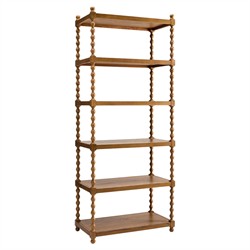 Thalen Updated Traditional Brown Wood Spindle Bookcase