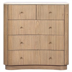 Juno Modern Classic Cream Marble Brown Wood Nightstand Wide (Over