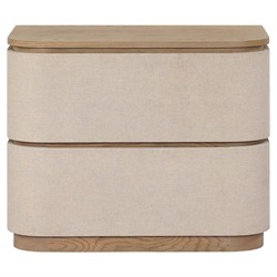 Isabella Modern Classic Fluted White Oak Nightstand Standard (21