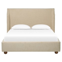 Nylah Coastal Brown Raffia Rattan Bed