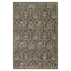 Frescia Updated Traditional Green Floral Lattice Patterened Rug - 5'3"x7'6"