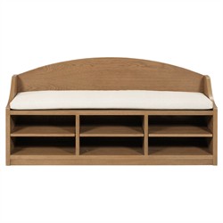 Daydream Coastal Beach Gold Oak Entryway Bench